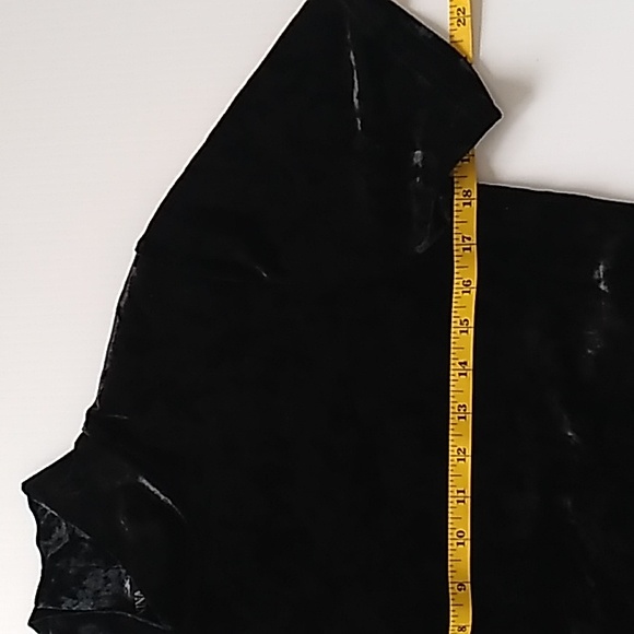 90's Nina Leonard black crushed velvet maxi dress size S, mock neck. Festive. - Picture 2 of 8